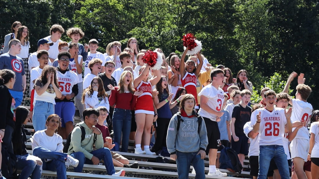 Belvidere High School's students cheer for a pep rally